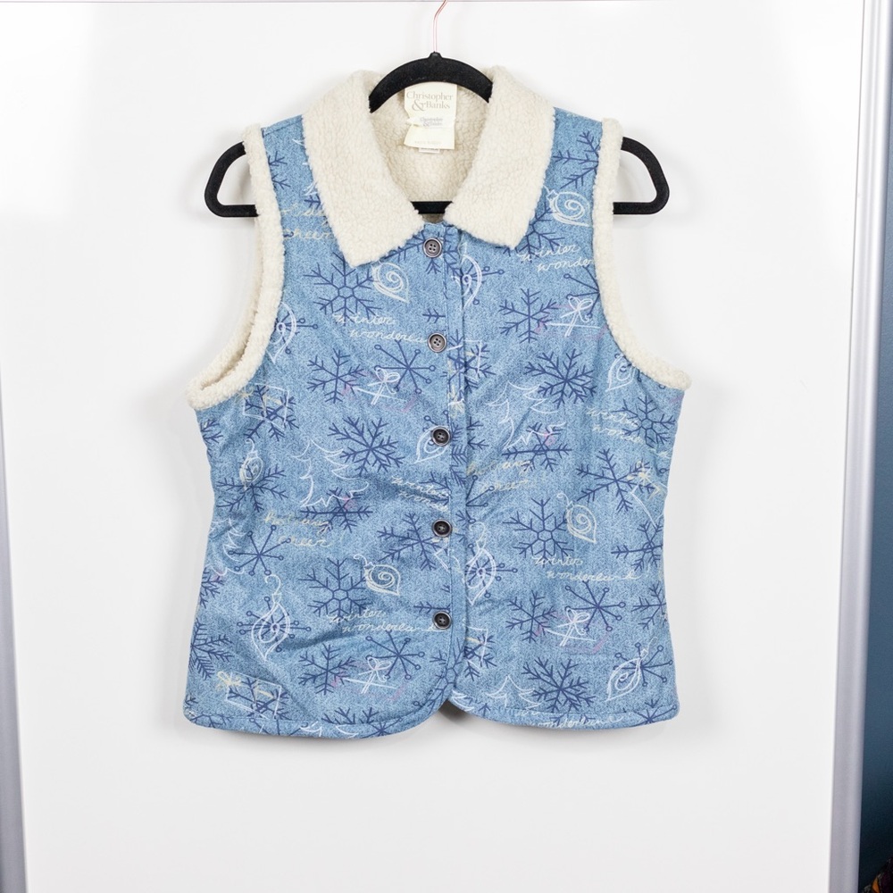 Christopher & Banks Faux Shearling Holiday Vest